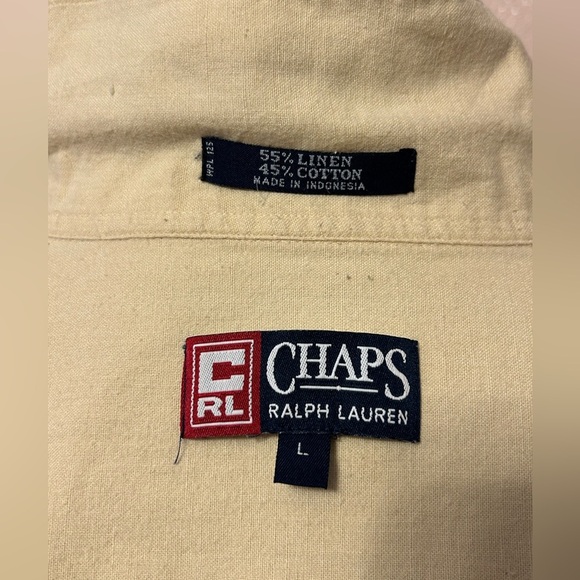 Ralph Lauren Chaps Cream Linen-Cotton Shirt - Picture 5 of 6